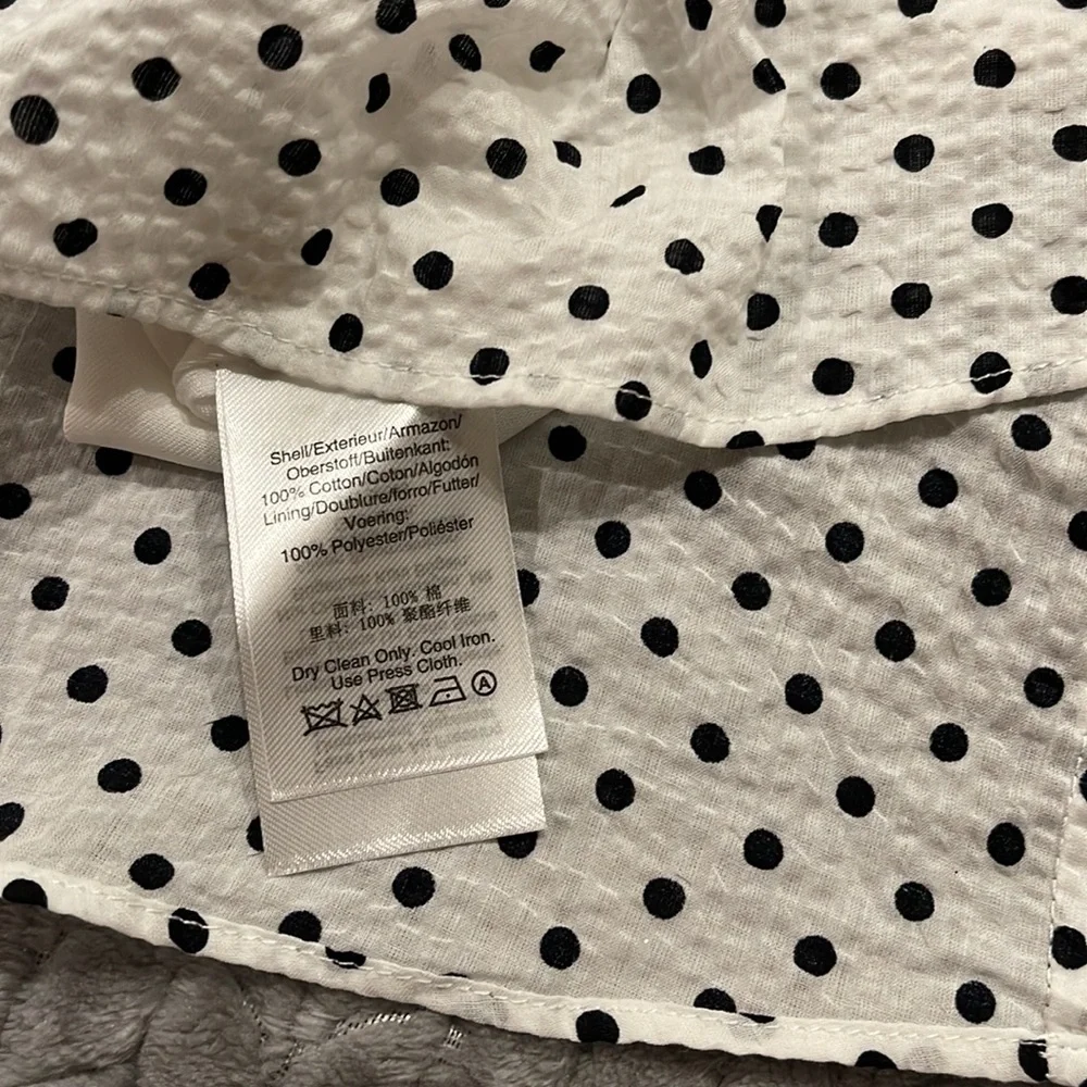 NWT DKNY Midi Faux Wrap Chiffon/crepe Black & White Dress - Picture 12 of 12